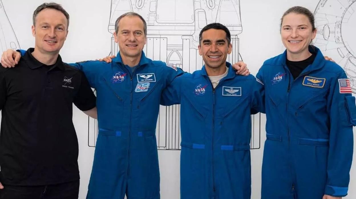 Los astronautas Matthias Maurer, Tom Marshburn, Raja Chari y Kayla Barron, tripulación de la misión Crew3