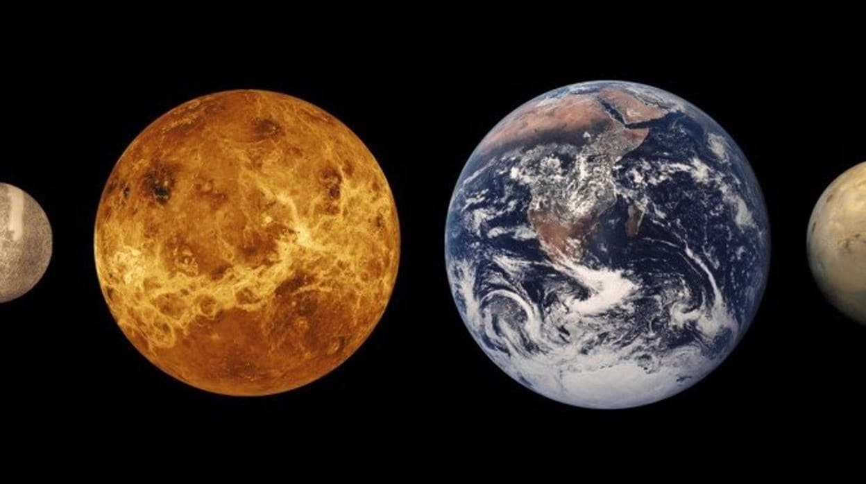 Los planetas rocosos, Mercurio, Venus, la Tierra y Marte