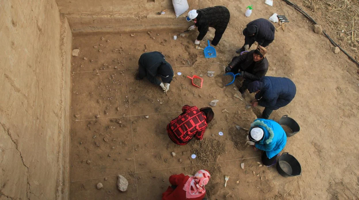 Arqueólogos excavan en Xiamabei, en el norte de China