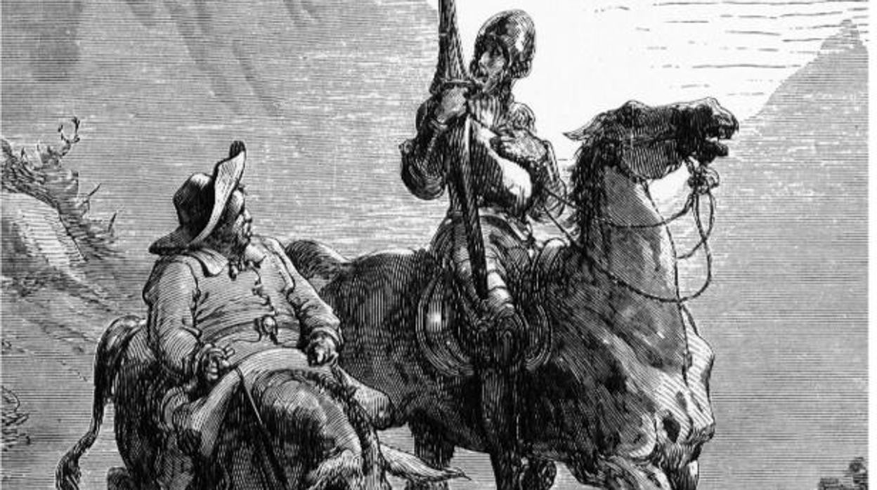 Ilustración de Don Quijote y Sancha Panza