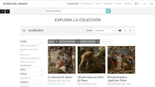 Captura de la nueva web del Prado