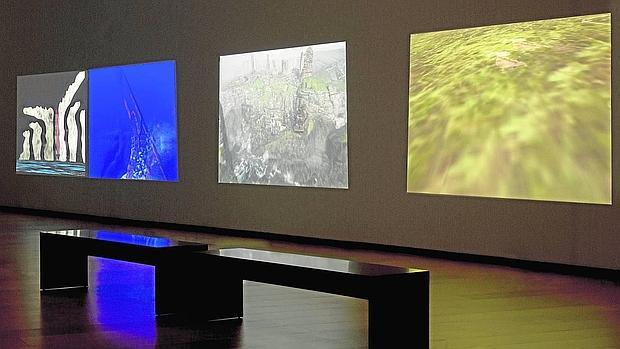 Vista del montaje de la exposición dedicada a Harun Farocki en el IVAM