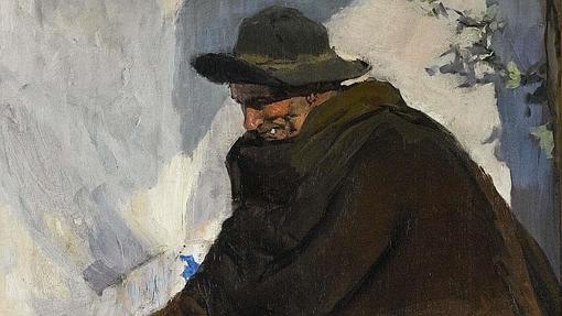 «Viejo castellano sirviéndose vino», de Sorolla. Detalle