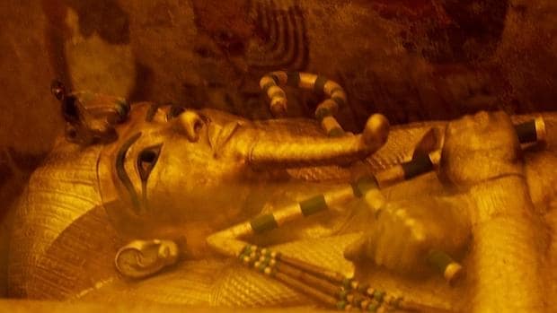 El sarcófago dorado de Tutankamón, en una imagen tomada el hoy