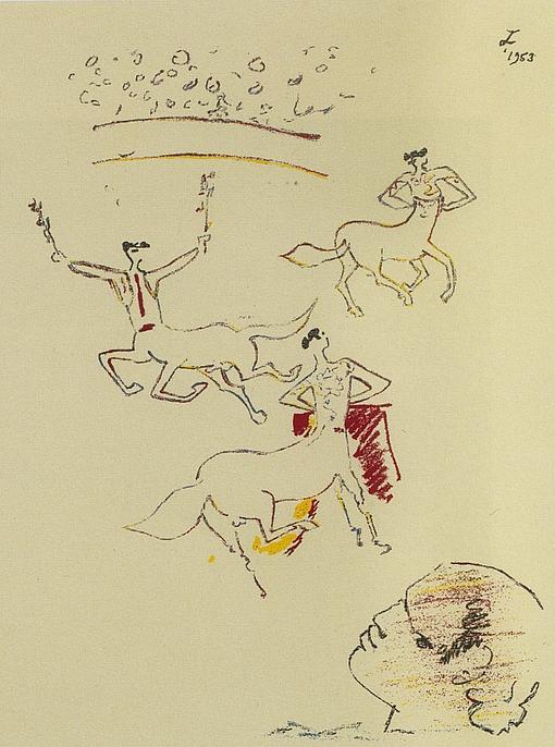 Litografía de «Banderilleros», de Jean Cocteau