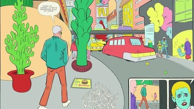 Una doble página de «Paciencia», lo nuevo de Daniel Clowes