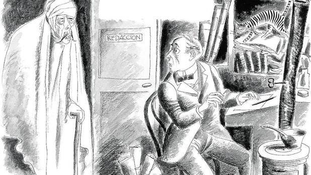 Camba, caricaturizado por Lorenzo Goñi en las páginas de ABC
