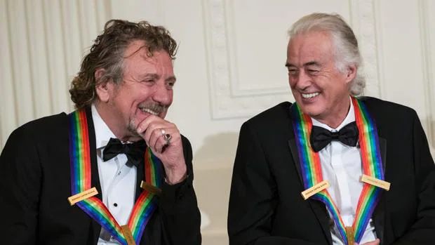 Robert Plant y Jimmy Page (Led Zeppelin), en 2012 en la Casa Blanca