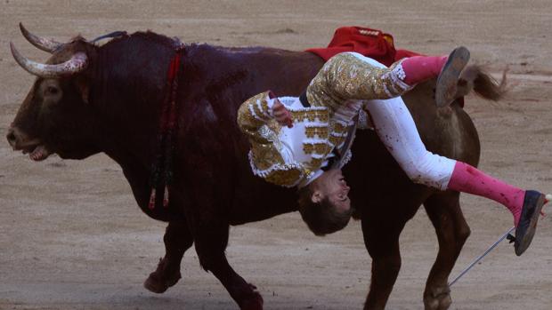 Javier Jiménez, en un momento del brutal percance