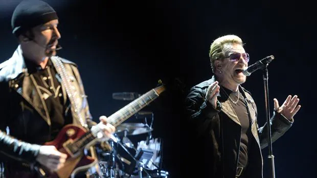 U2, en un momento del concierto que el año pasado ofrecieron en Barcelona