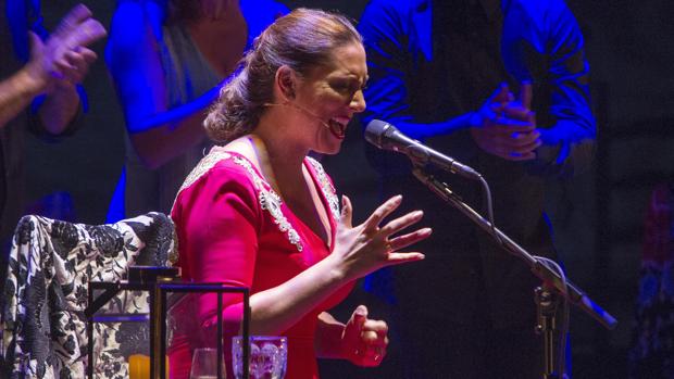 Marina Heredia, durante su actuación en la Bienal de Flamenco de Sevilla