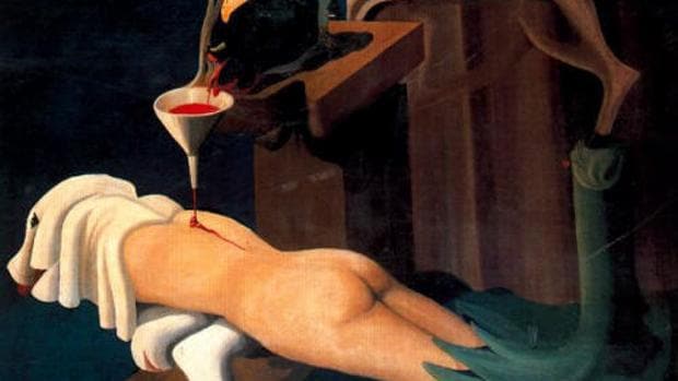 Fragmento de «La máquina de coser electrosexual» (1934), el lienzo más conocido de Óscar Domínguez