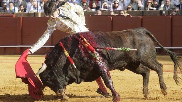 Esaú Fernández, en la plaza de toros de Sevilla