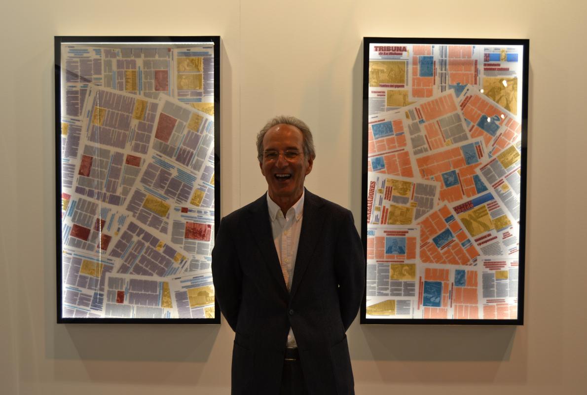 El galerista luso Mário Sequeira en su estand de ARCOmadrid