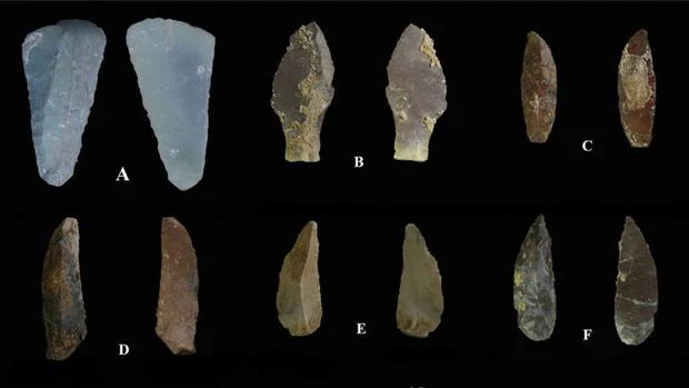 Algunas de las herramientas encontradas en la cueva iraní de Kaldar