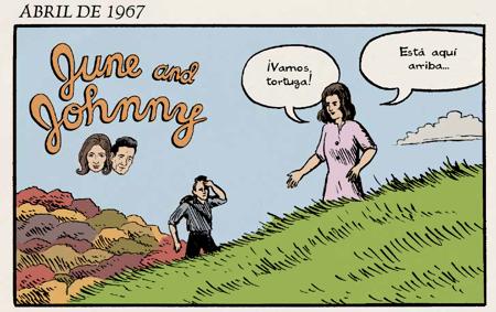 Así han visto los autores uno de los primeros encuentros de Johnny Cash con June Carter, en 1967, un año antes de casarse