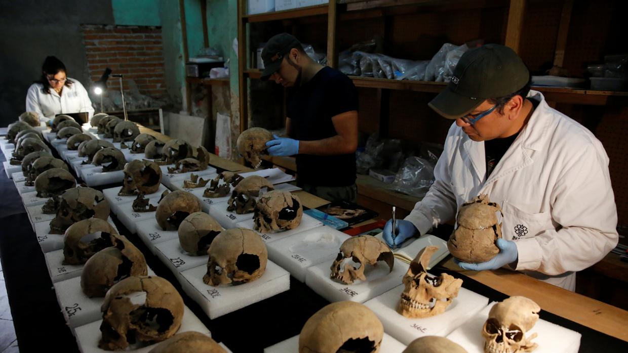 Hallan una torre formada por cráneos humanos en el corazón de Ciudad de México