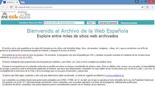 La Biblioteca Nacional pone a disposición del público su archivo de la web española