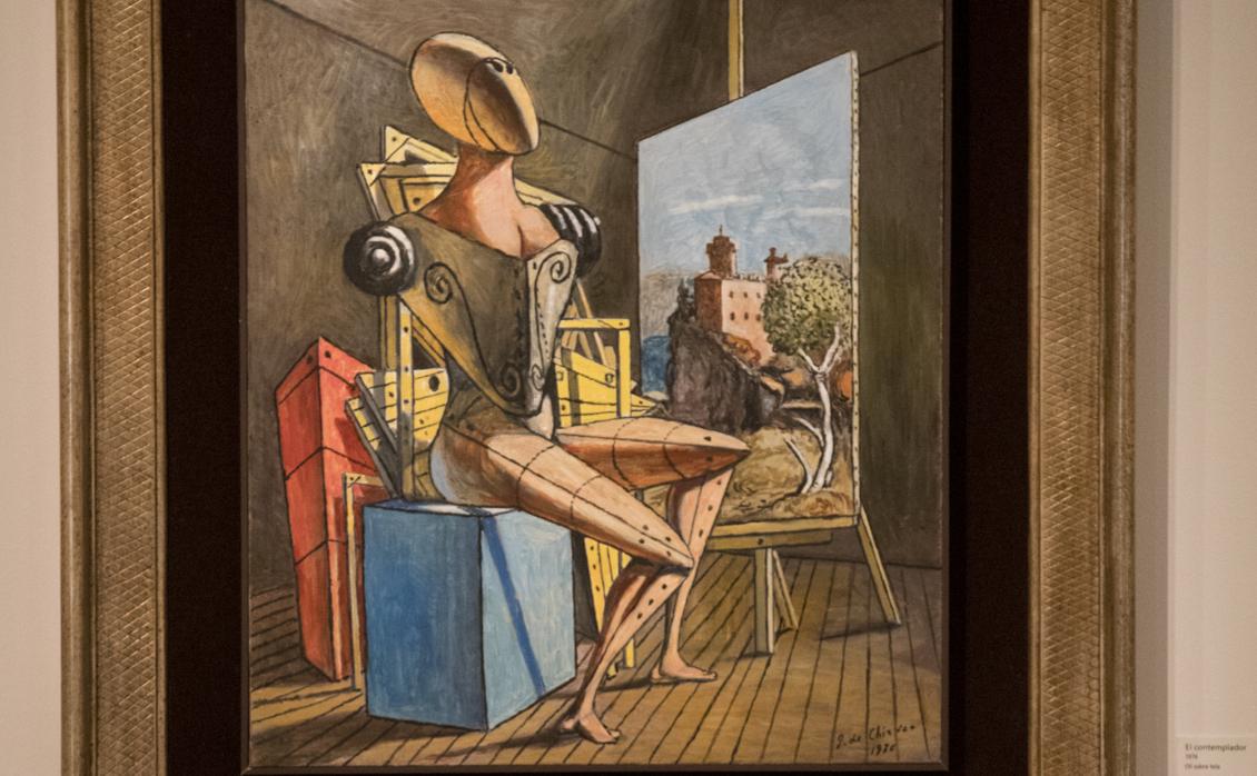 Vista de la obra «El contemplador», de Giorgio de Chirico (1976), en el CaixaForum de Barcelona