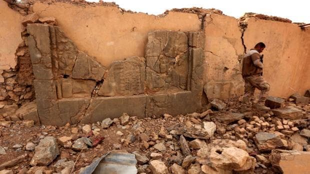 Inatantánea de cómo quedó Nimrud tras el ataque yihadista