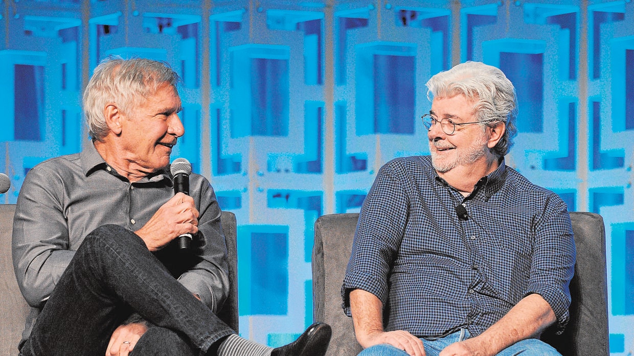 George Lucas y Harrison Ford, en Orlando el pasado mes de abril, en la Star Wars Celebration