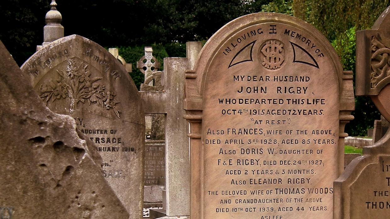 La tumba de Eleanor Rigby en el cementerio de San Pedro, en Liverpool