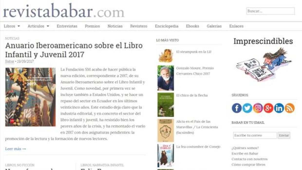 Página web de la revista «Babar»