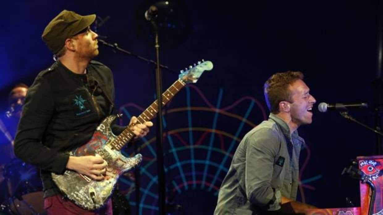 Coldplay, durante su concierto en Madrid en octubre de 2011