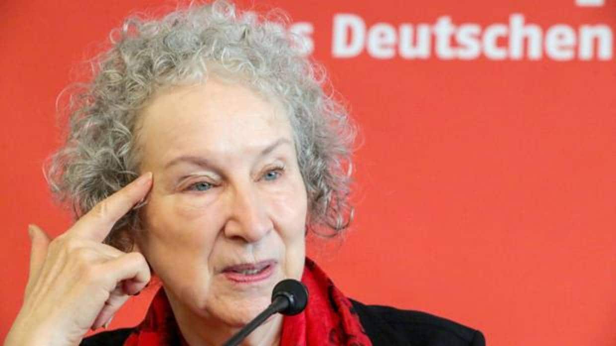 La escritora canadiense Margaret Atwood, durante su comparecencia en Fráncfort
