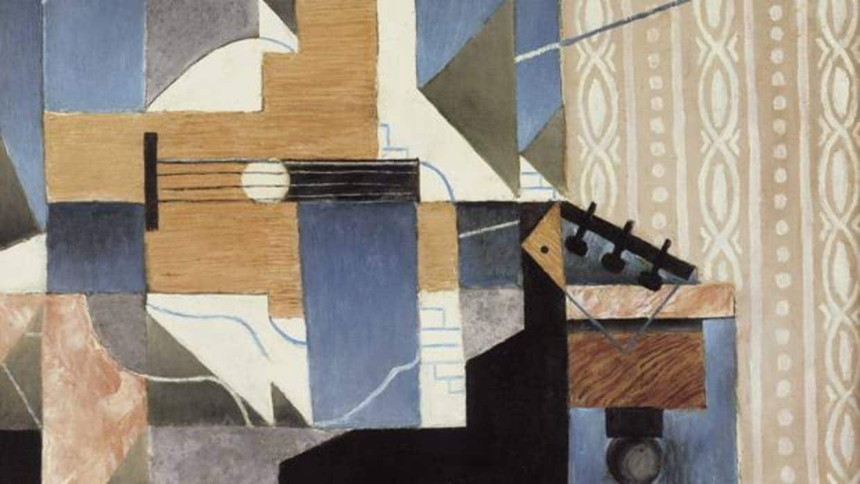 «La guitarra sobre la mesa» (1913), de Juan Gris. Detalle. Depósito en comodato de la Colección Telefónica