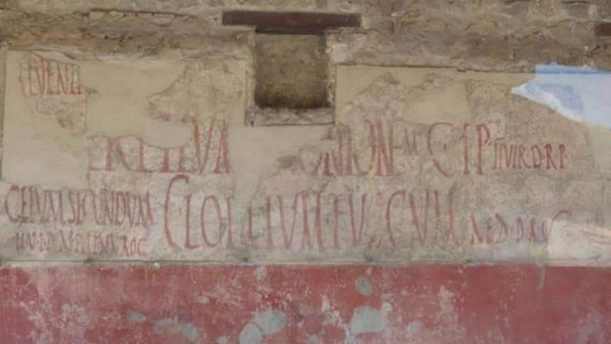 Uno de los grafitis de la ciudad de Pompeya