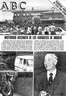 El asesinato de los marqueses de Urquijo ocupó la portada de ABC el 2 de agosto de 1980