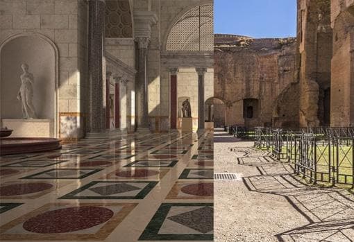 1.800 años separan estas dos imágenes de las Termas de Caracalla