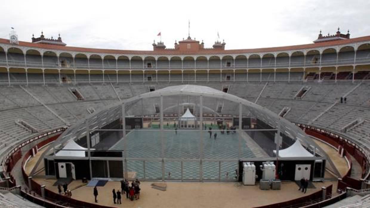 Ángel Garrido visitó este fin de semana la plaza de toros de Las Ventas, con una cubierta desmontable