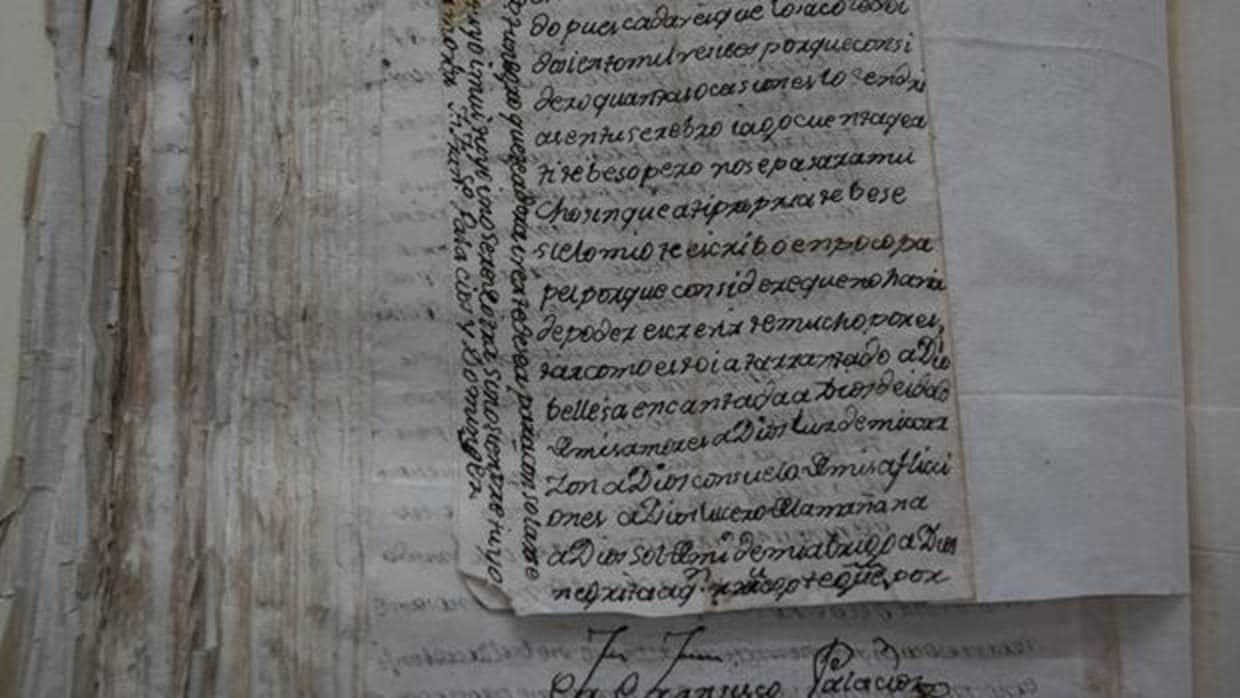 Uno de los documentos de la confesión de Francisco Xavier Palacios