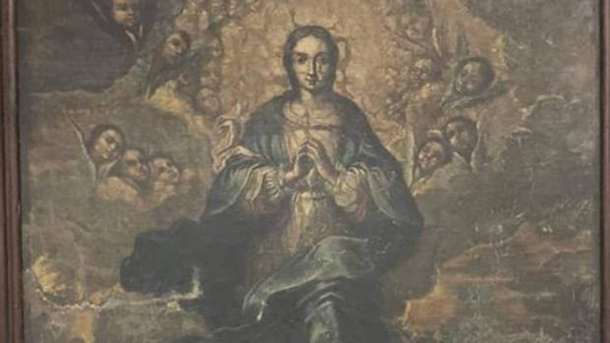 Detalle del cuadro de la Inmaculada del Monasterio de Sijena