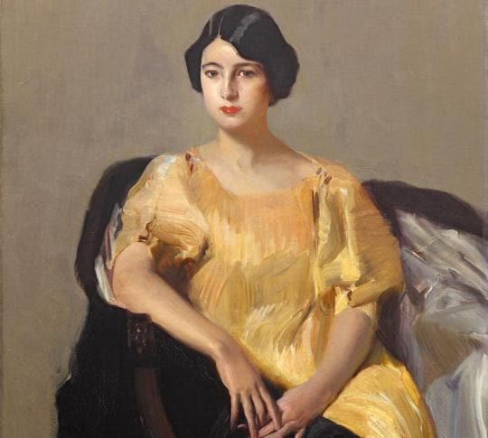 «Elena con túnica amarilla» (1909), de Joaquín Sorolla. Detalle