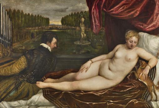 «Venus recreándose en la Música», de Tiziano (hacia 1550)