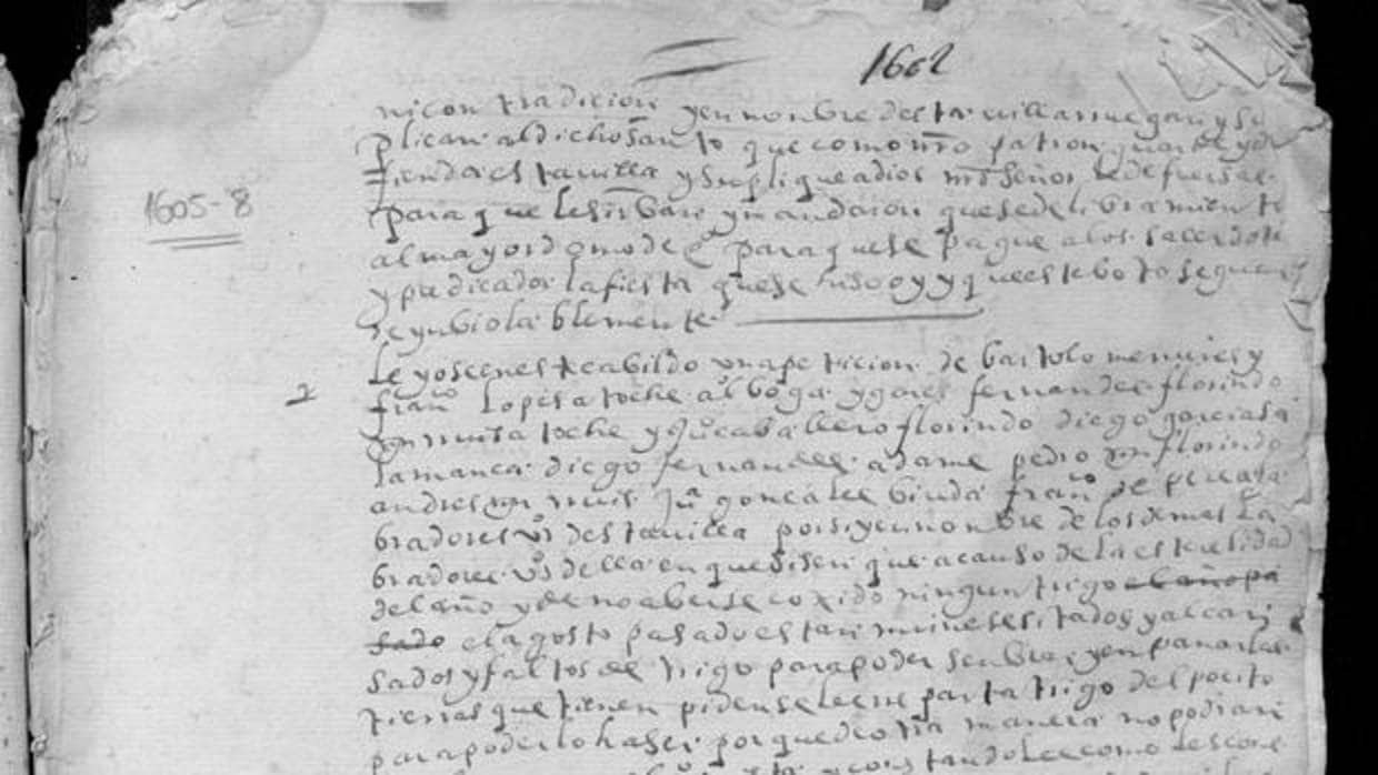 El documento de 1605 encontrado en el Archivo Municipal de La Campana