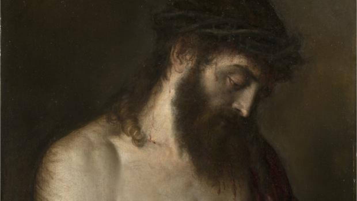 Detalle de «Ecce Homo», de Tiziano. Óleo sobre pizarra, 1547