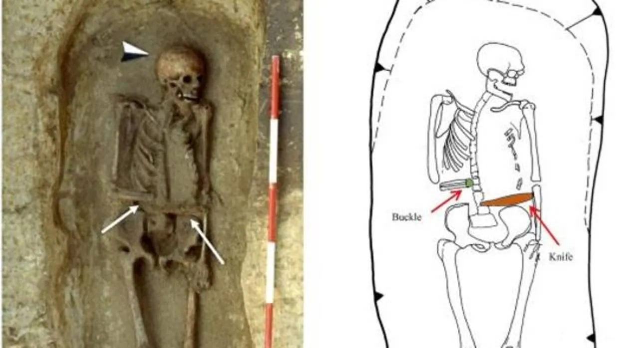 Imagen del esqueleto del siglo VIII