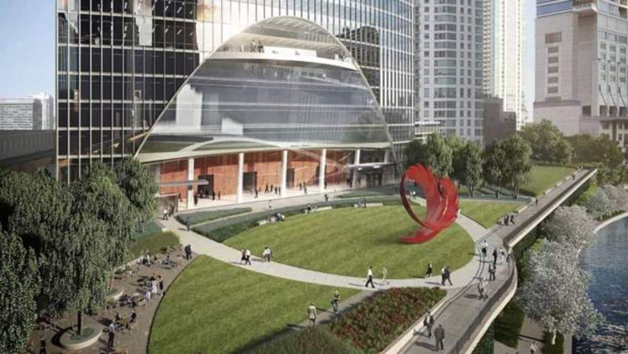 La escultura tendrá forma de espiral de color rojo y estará compuesta por láminas superpuestas