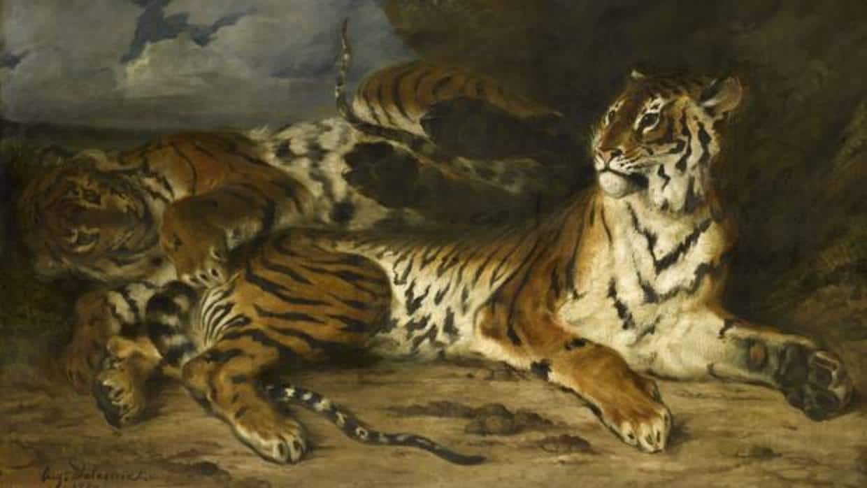 «Joven tigre jugando con su madre», de Delacroix