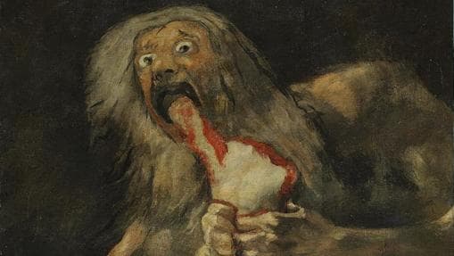 «Saturno devorando a sus hijos», de Goya. Detalle