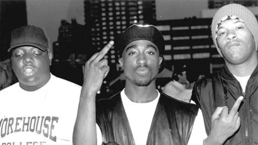 Notorius B.I.G., Tupac y Stretch posan juntos