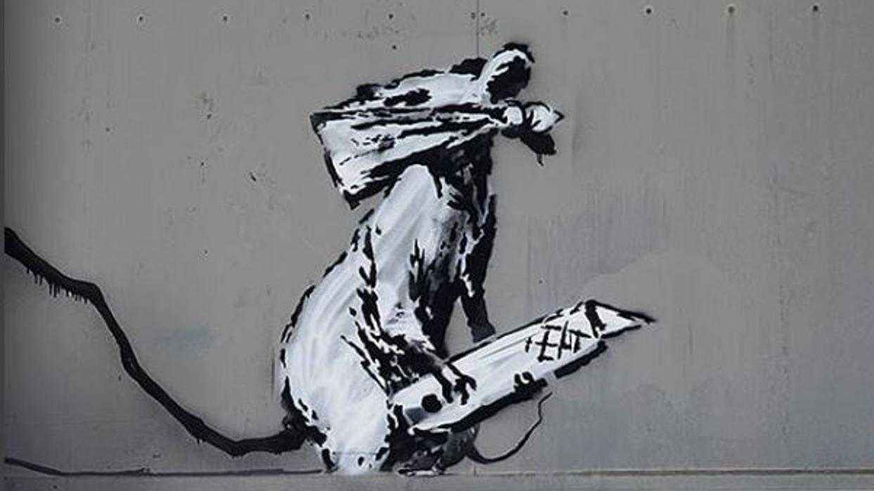 Grafiti de Banksy en el Pompidou