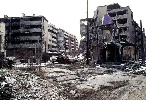El barrio de Grbavica en Sarajevo en 1995