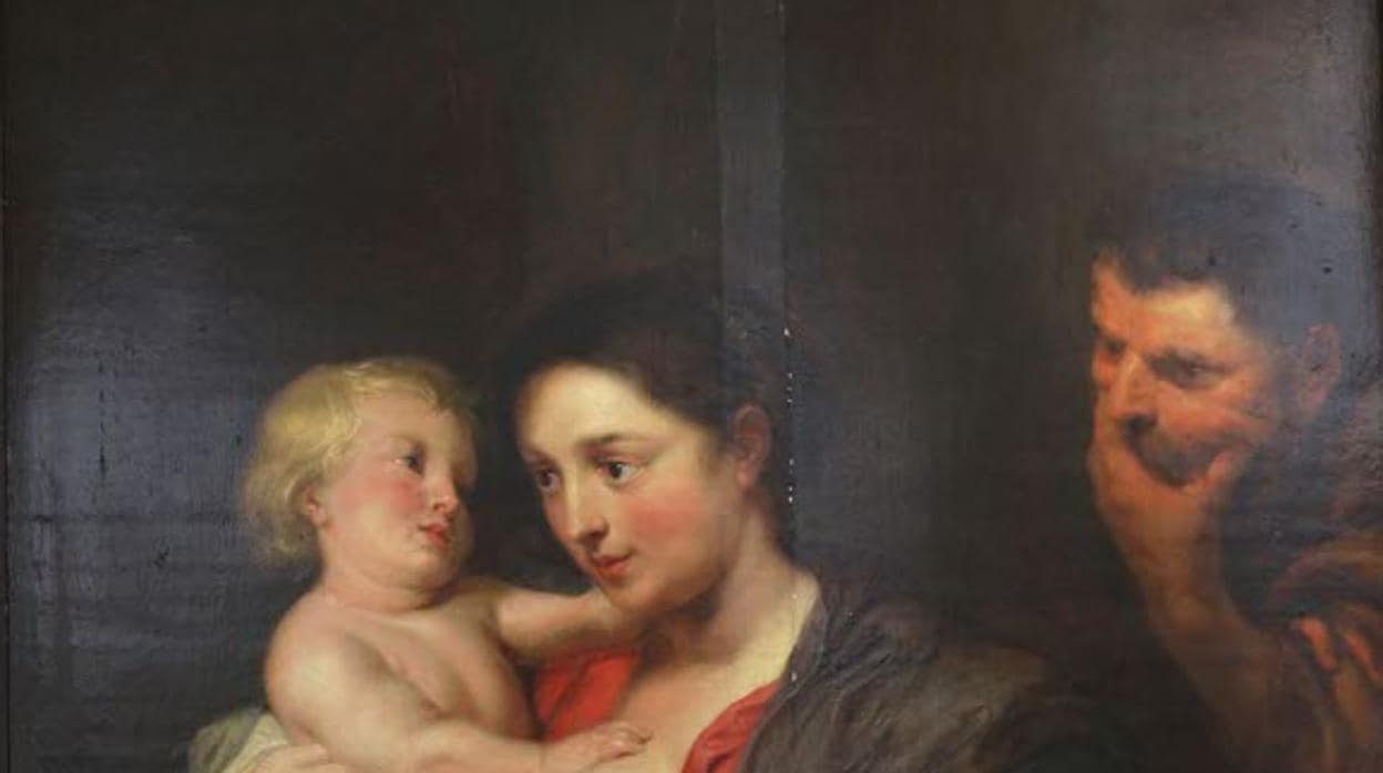 Detalle de una de las obras robadas de Rubens