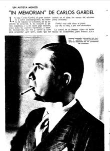 La repentina e impactante muerte de Carlos Gardel fue recogida con profusión por los medios de todo el mundo. Arriba, el homenaje que hizo Blanco y Negro al artista.