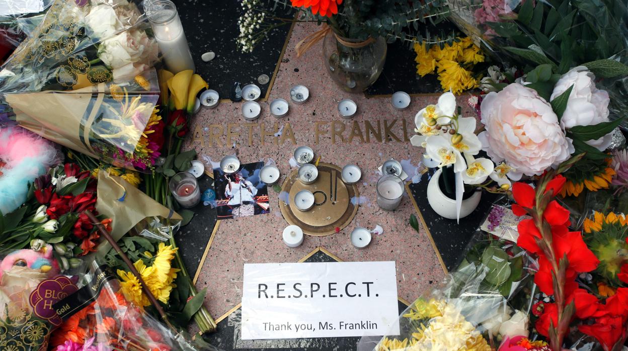 La estrella de Aretha Franklin en el Paseo de la Fama